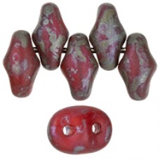 DG-7 SuperDuo бусины 5х2мм Matte - Opaque Red - Rembrandt (MRB93200) - 100гр