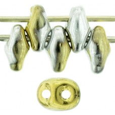 DG-7 SuperDuo бусины 5х2мм California Silver (98550CR) - 100гр