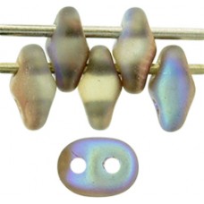 DG-7 SuperDuo бусины 5х2мм Matte - Crystal - Copper Rainbow (98833CR) - 100гр