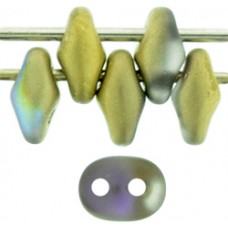 DG-7 SuperDuo бусины 5х2мм Matte - Crystal - Golden Rainbow (98836CR) - 100гр