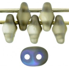 DG-7 SuperDuo бусины 5х2мм Matte - Crystal - Graphite Rainbow (98837CR) - 100гр