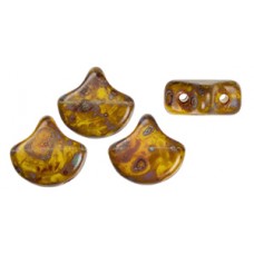 DG-8 Ginkgo бусины 7,5х7,5мм Opaque Yellow - Picasso (T83120) - 50гр