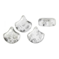 DG-8 Ginkgo бусины 7,5х7,5мм Silver Splash - White (S23C03000) - 50гр