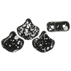 DG-8 Ginkgo бусины 7,5х7,5мм Silver Splash - Jet (S23C23980) - 50гр