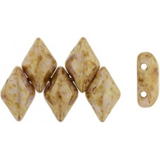 DG-7 GemDuo бусины 8х5мм Luster - Opaque Gold/White (LG03000) - 50гр