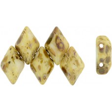 DG-7 GemDuo бусины 8х5мм Opaque White - Picasso (T03000) - 50гр