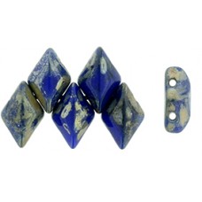 DG-7 GemDuo бусины 8х5мм Opaque Blue - Silver Picasso (TP33050) - 50гр