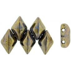 DG-7 GemDuo бусины 8х5мм Blue Turquoise - Bronze Picasso (LG63030) - 50гр