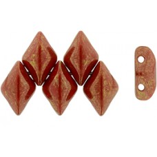 DG-7 GemDuo бусины 8х5мм Topaz/Pink Luster - Opaque Red (LP93200) - 50гр