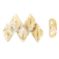 DG-7 GemDuo бусины 8х5мм Gold Splash - White (S22C03000) - 50гр