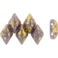 DG-7 GemDuo бусины 8х5мм Gold Splash - Opaque Amethyst (S22C23020) - 50гр