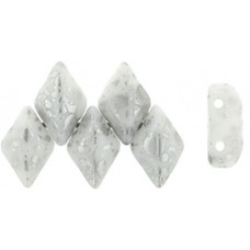 DG-7 GemDuo бусины 8х5мм Silver Splash - White (S23C03000) - 50гр