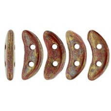 DG-9 Crescent бусины 10х3мм Gold/Topaz Luster - Opaque Red (LG93200) - 100гр