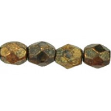 DG-3 Граненые Бусины 4мм Jet - Bronze Picasso (LG23980) - 1200шт