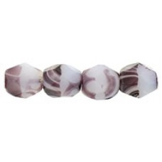 DG-3 Граненые Бусины 4мм Opaque White/Amethyst Swirl (25000) - 1200шт