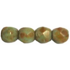 DG-3 Граненые Бусины 4мм Opaque Pale Turquoise - Picasso (T63100) - 1200шт