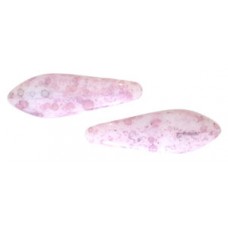 Two Hole Daggers 16х5мм Luster - Opaque Topaz/Pink 600шт (FJ02010) 