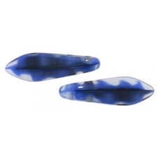 DG-10 Two Hole Daggers бусины 16х5мм Blue w/Black Swirl (26307) - 600шт