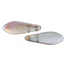 DG-10 Two Hole Daggers бусины 16х5мм Luster - Pink/Crystal (90001CR) - 600шт