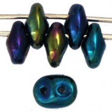 DG-7 SuperDuo бусины 5х2мм Iris - Green (21455JT) - 100гр