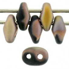 DG-7 SuperDuo бусины 5х2мм Matte - 1/2 Coated Apollo - Jet (MC23980) - 100гр