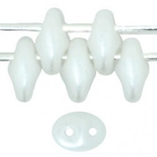 DG-7 SuperDuo бусины 5х2мм Pearl Coat - Snow (25001AL) - 100гр