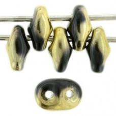 DG-7 SuperDuo бусины 5х2мм Jet - Brass 1/2 (26441JT) - 100гр DG-7 SuperDuo бусины 5х2мм Jet - Brass 1/2 (26441JT) - 100гр