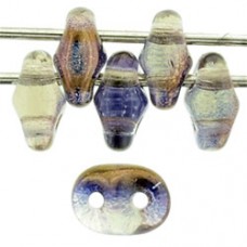 DG-7 SuperDuo бусины 5х2мм Luster Bronze 1/2 - Black Diamond (RR40020) - 100гр