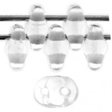 DG-7 SuperDuo бусины 5х2мм Crystal - White-Lined (44802CR) - 100гр