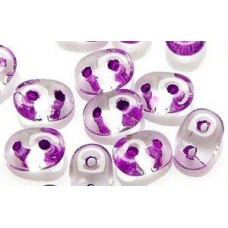 DG-7 SuperDuo бусины 5х2мм Crystal - Purple-Lined (44829CR) - 100гр