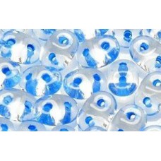 DG-7 SuperDuo бусины 5х2мм Crystal - Aqua-Lined (44863CR) - 100гр