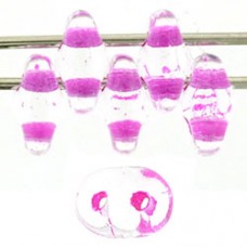 DG-7 SuperDuo бусины 5х2мм Crystal - Ruby-Lined (44877CR) - 100гр