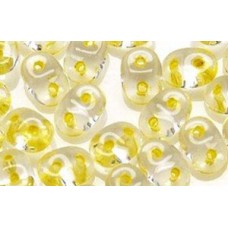 DG-7 SuperDuo бусины 5х2мм Crystal - Yellow-Lined (44886CR) - 100гр