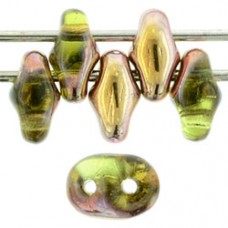 DG-7 SuperDuo бусины 5х2мм Olivine - Capri Gold (C50230) - 100гр