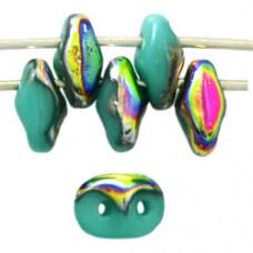 DG-7 SuperDuo бусины 5х2мм Green Turquoise - Vitral (V63130) - 100гр DG-7 SuperDuo бусины 5х2мм Green Turquoise - Vitral (V63130) - 100гр