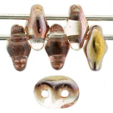 DG-7 SuperDuo бусины 5х2мм Rosaline - Capri Gold (C70120) - 100гр