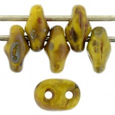 DG-7 SuperDuo бусины 5х2мм Opaque Yellow - Picasso (T83120) - 100гр