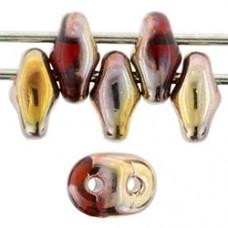 DG-7 SuperDuo бусины 5х2мм Copper - Siam Ruby (C90080) - 100гр