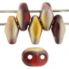 DG-7 SuperDuo бусины 5х2мм Matte - Copper - Siam Ruby (MC90080) - 100гр