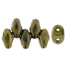 DG-7 MiniDuo бусины 5х2мм Opaque Olivine - Bronze Picasso (LG53410) - 50гр