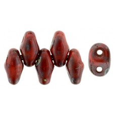 DG-7 MiniDuo бусины 5х2мм Opaque Red - Picasso (T93200) - 50гр
