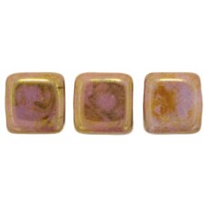 DG-10 Two Hole Tile бусины 6мм Luster - Opaque Rose/Gold Topaz 	 (AK02010)