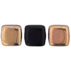 DG-10 Two Hole Tile бусины 6мм 1/2 Coated Apollo - Jet 	 (C23980)