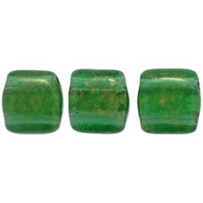 DG-10 Two Hole Tile бусины 6мм Gold Marbled - Green Emerald 	 (GM50140)