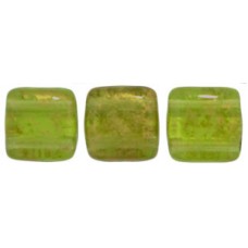 DG-10 Two Hole Tile бусины 6мм Gold Marbled - Olivine 	 (GM50230)