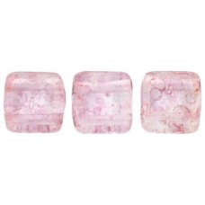 DG-10 Two Hole Tile бусины 6мм Luster - Transparent Topaz/Pink 	 (LP00030)