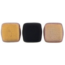 DG-10 Two Hole Tile бусины 6мм Matte - 1/2 Coated Apollo - Jet 	 (MC23980)