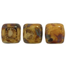 DG-10 Two Hole Tile бусины 6мм Opaque Lt Beige - Picasso 	 (T13010)