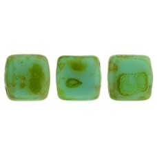 DG-10 Two Hole Tile бусины 6мм Turquoise - Picasso 	 (T63130)