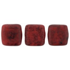 DG-10 Two Hole Tile бусины 6мм Opaque Red - Picasso 	 (TK93200)